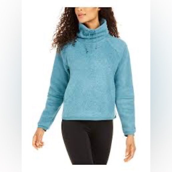 Nike Funnel Neck Sweatshirt Therma Fleece Pullover Large Teal - Picture 2 of 16